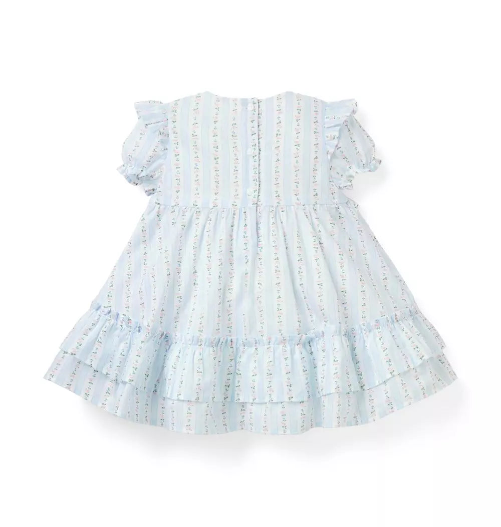 JANIE & JACK BEBE NIÑA VESTIDO FLORAL BLUE