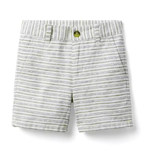 JANIE & JACK NIÑO SHORT STRIPE LINEN WHITE