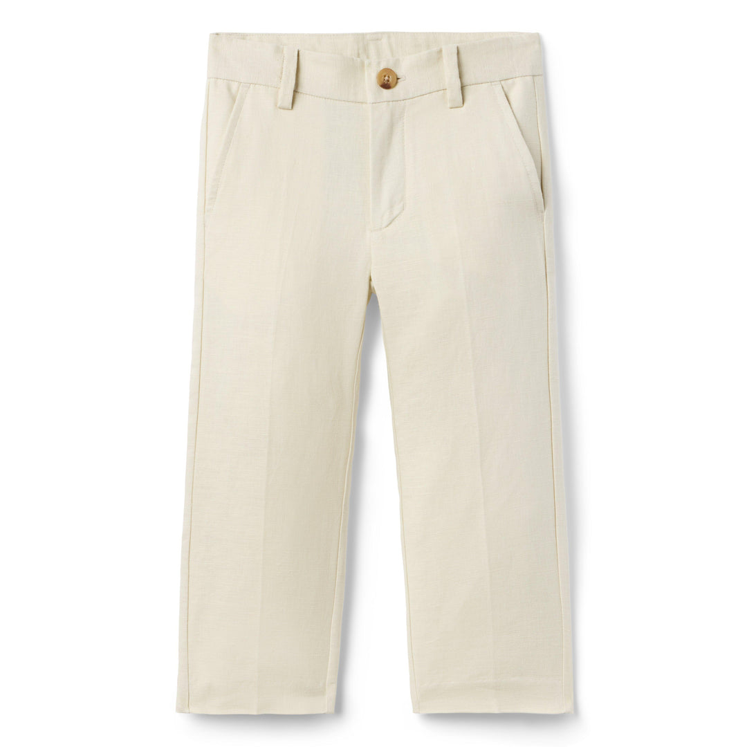 Janie &amp; Jack Pantalon Linen Khaki para Bebé Niño