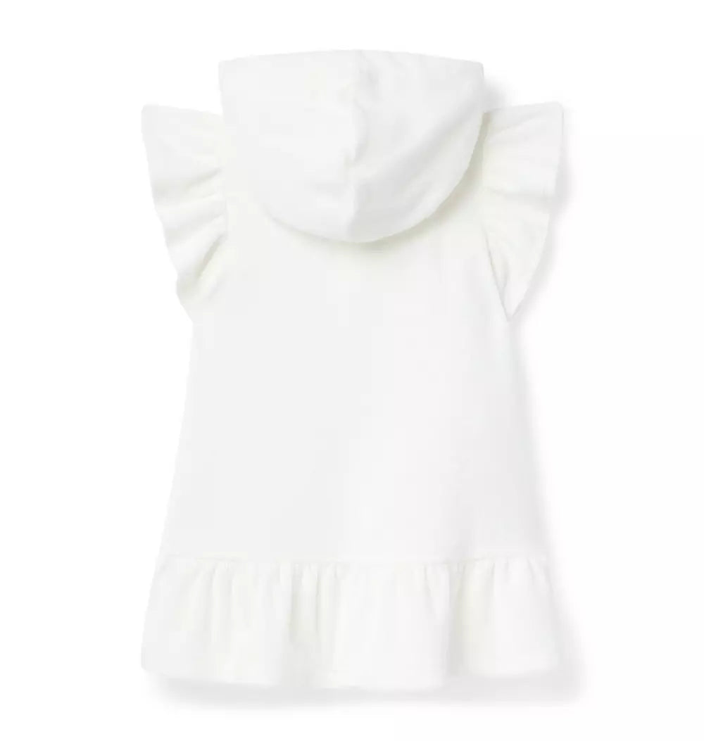 JANIE & JACK NIÑA BATA TOALLA TERRY HD WHITE