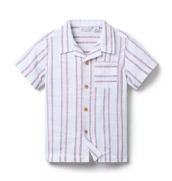 JANIE & JACK NIÑO CAMISA JACQUARD STRIPE MULTICOLOR