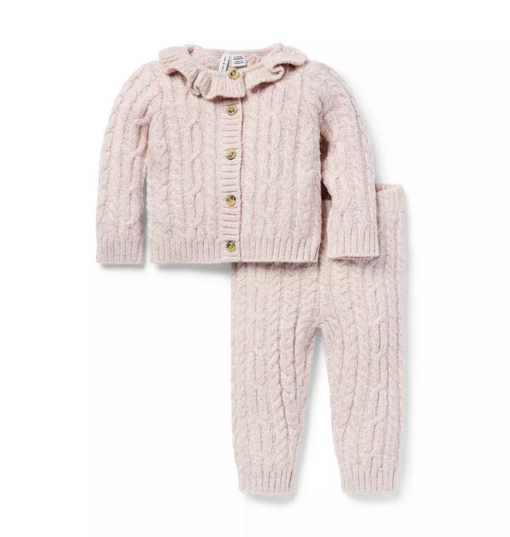 JANIE & JACK BEBE NIÑO CONJ DE PANTALON SOFT HEATHER PINK