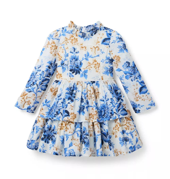 JANIE & JACK NIÑA VESTIDO FLORAL BLUE