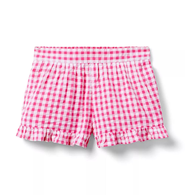 JANIE & JACK NIÑA SHORT GINGHAM PINK