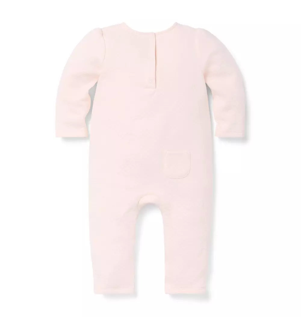 JANIE & JACK BEBE NIÑA PIJAMA MATELASSE BOW PINK