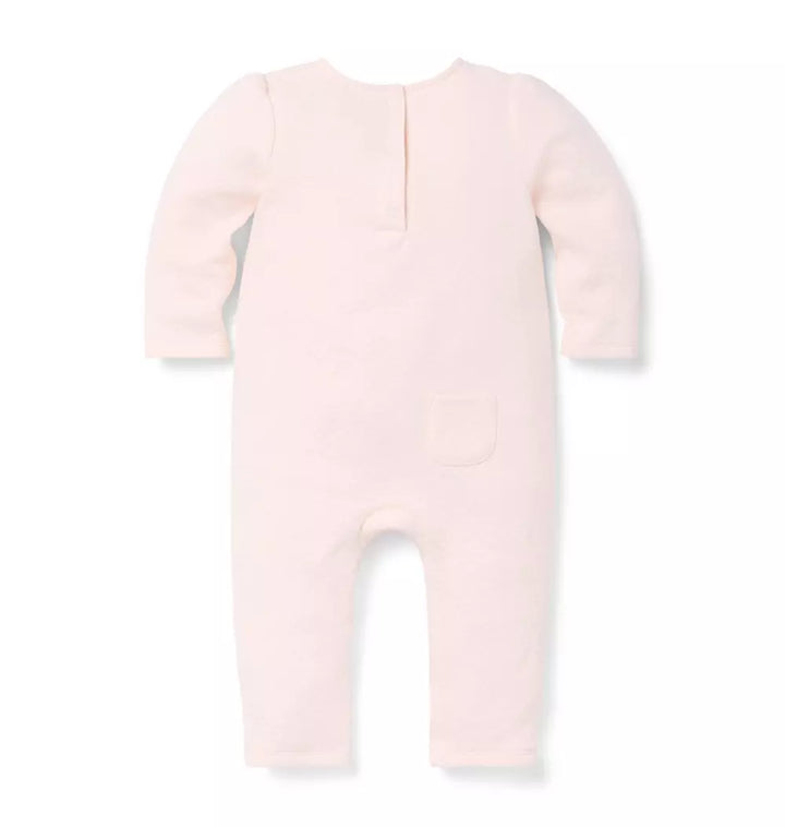 JANIE & JACK BEBE NIÑA PIJAMA MATELASSE BOW PINK