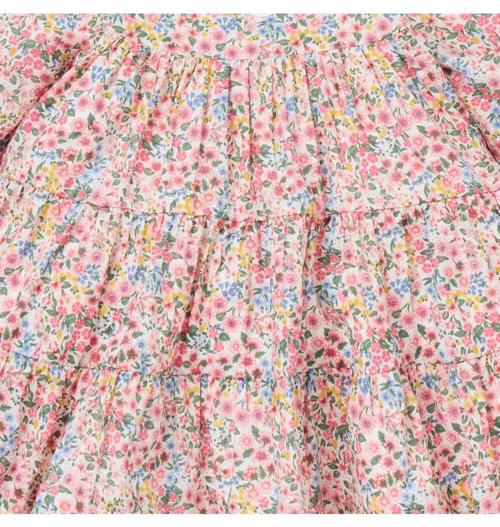 JANIE & JACK BEBE NIÑA VESTIDO MULTI FLORAL RUFFLE COLLAR M/L