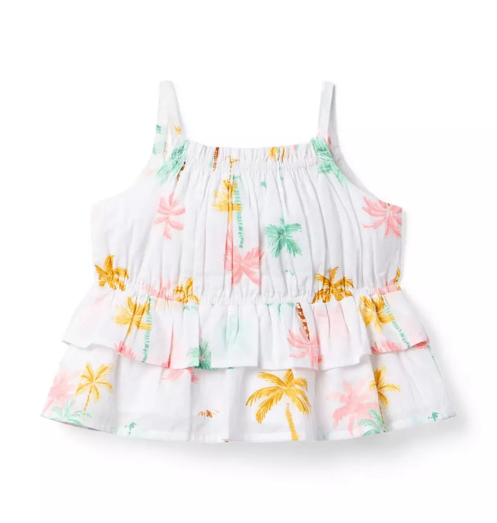 JANIE & JACK NIÑA BLUSA PALM TREE RUFFLE