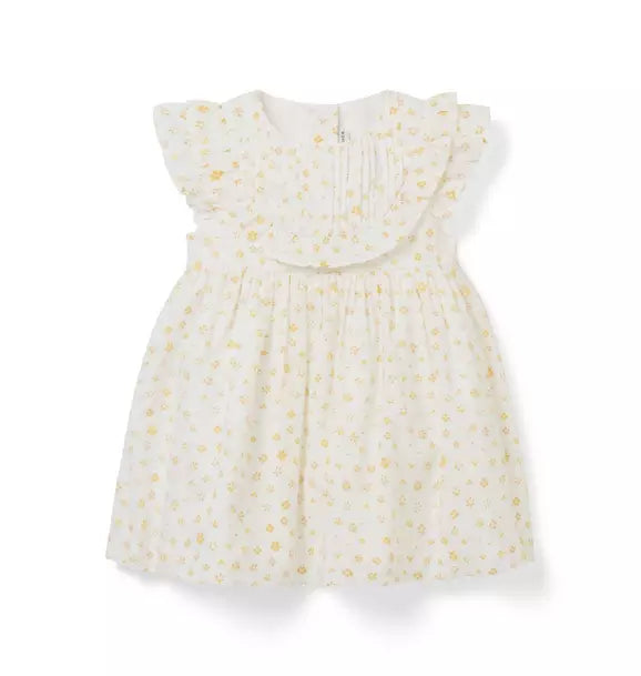 JANIE & JACK BEBE NIÑA VESTIDO FLORAL WHITE