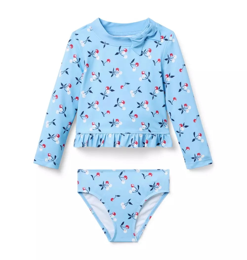 JANIE & JACK NIÑA VESTIDO DE BAÑO CHERRY SKY BLUE