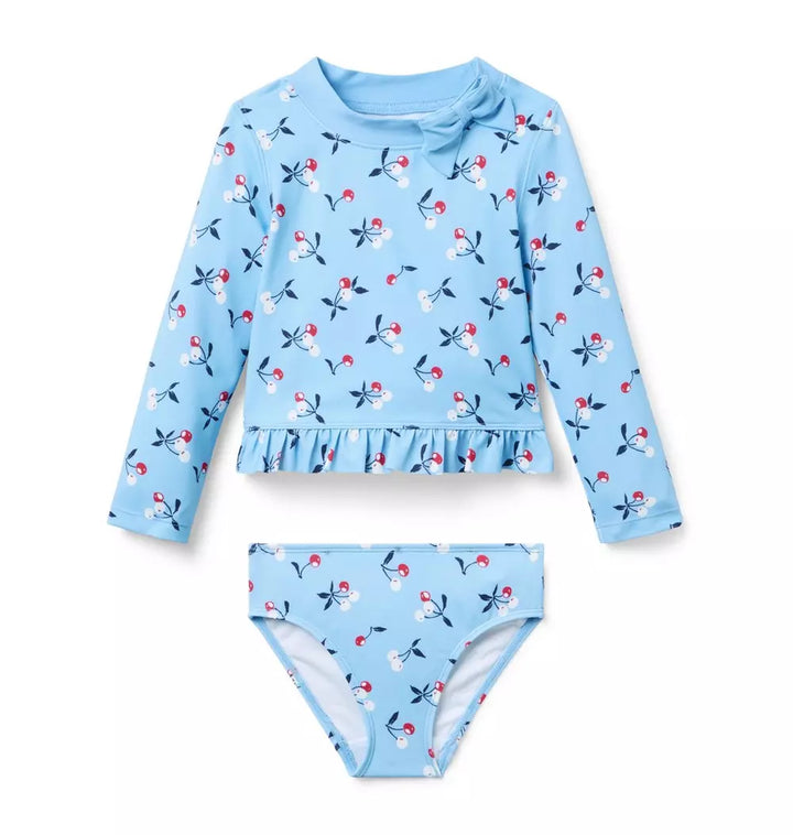 JANIE & JACK NIÑA VESTIDO DE BAÑO CHERRY SKY BLUE