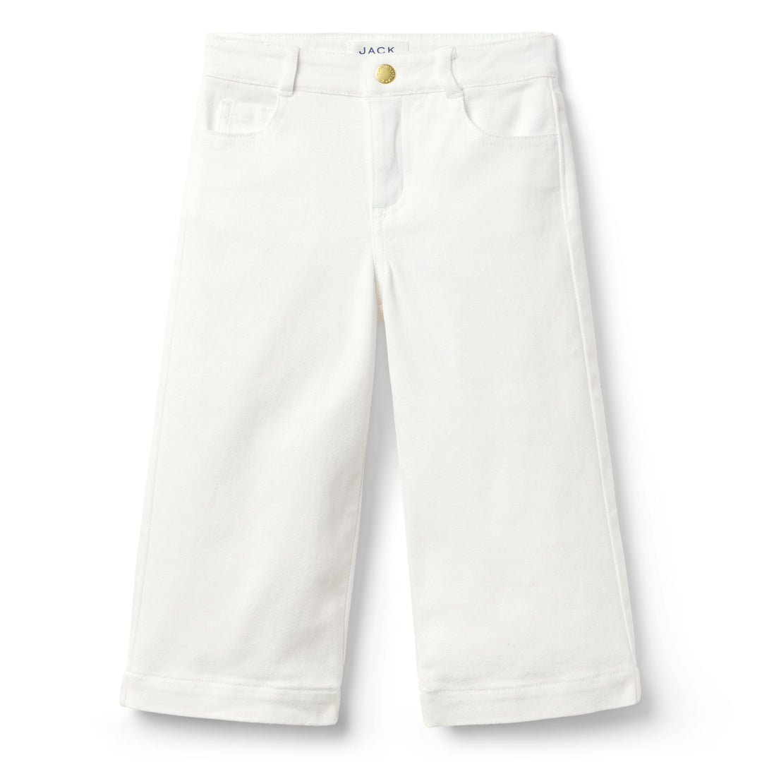 Janie &amp; Jack Jean Wide Denim White 5pcs para Niña