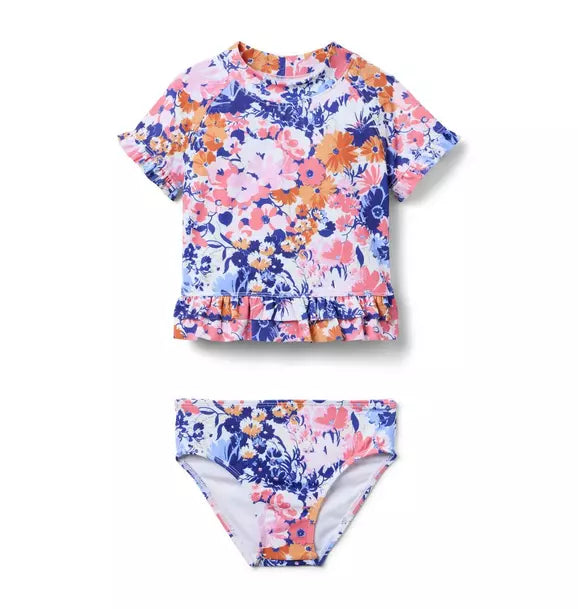 JANIE & JACK NIÑA VESTIDO DE BAÑO FLORAL MULTICOLOR