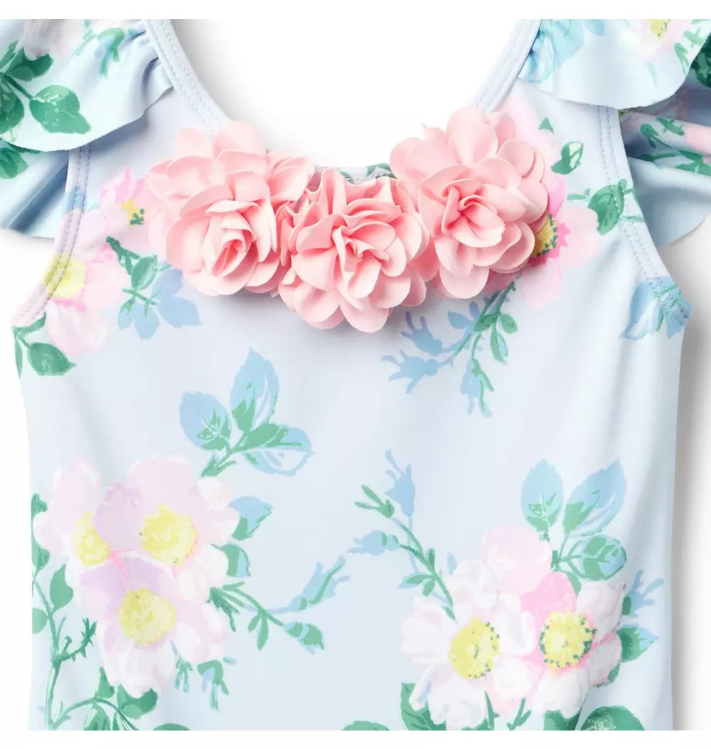 JANIE & JACK NIÑA VESTIDO DE BAÑO MULTI FLORAL