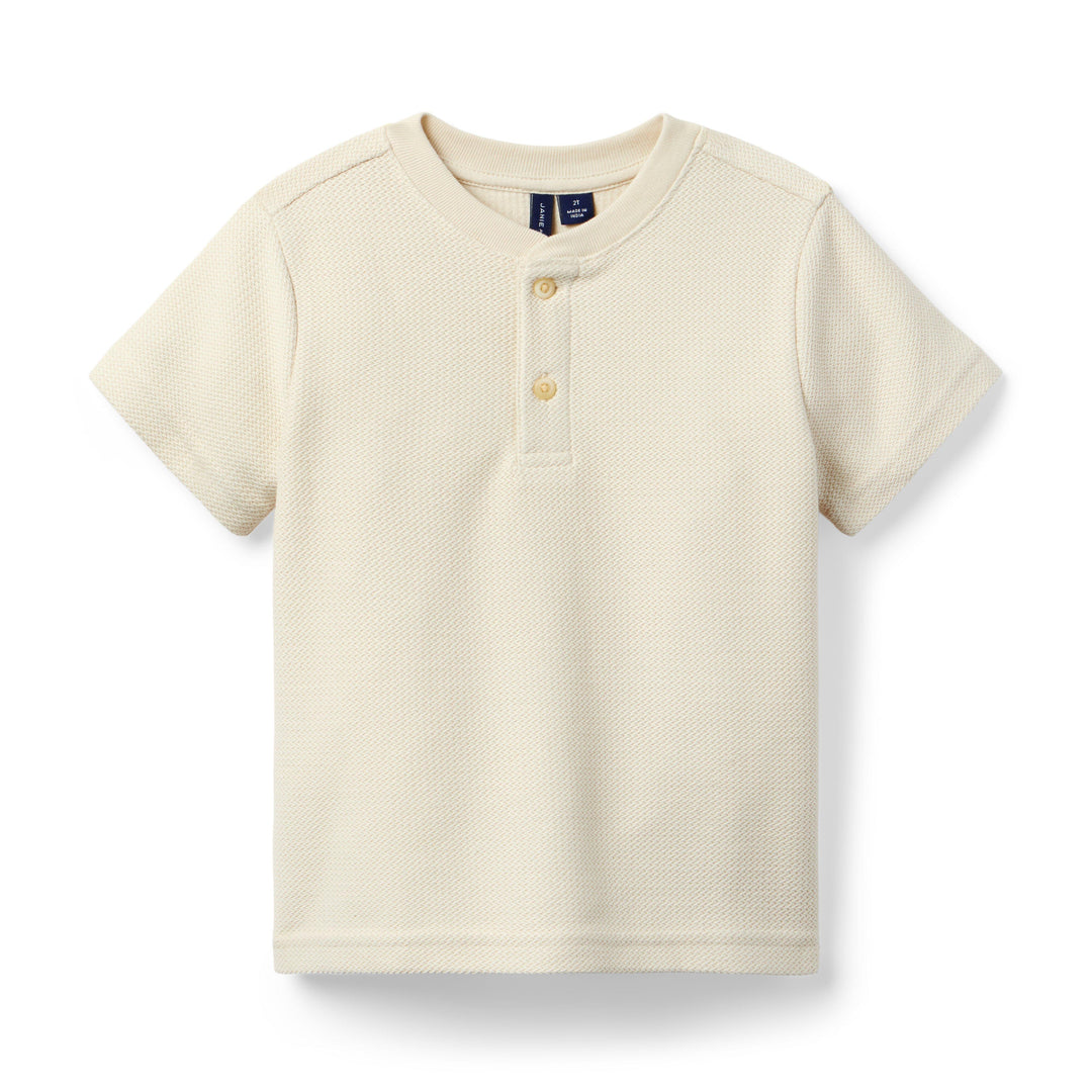 Janie &amp; Jack Tshirt Stripe Henley M/c Red para Niña