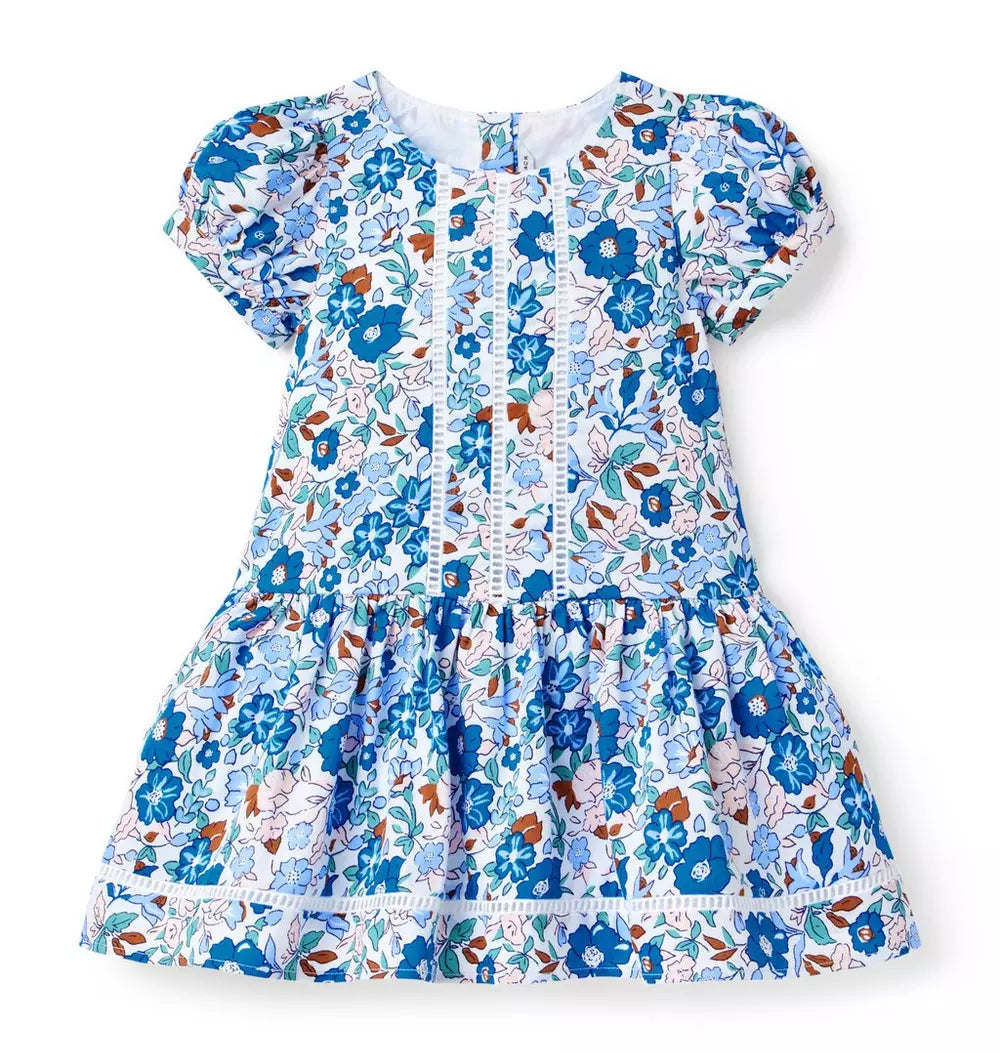 JANIE & JACK NIÑA VESTIDO FLORAL BLUE