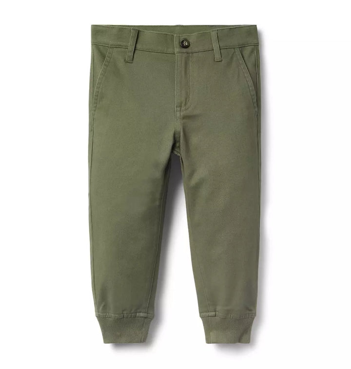 JANIE & JACK NIÑO JOGGER UNIFORM OLIVE GREEN