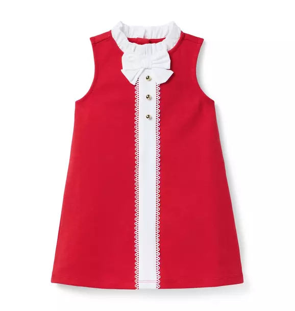 JANIE & JACK NIÑA VESTIDO PONTE KNIT RED