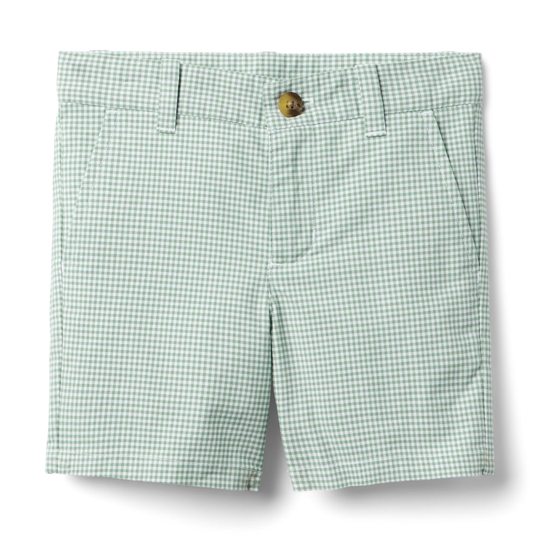 Janie &amp; Jack Short Micro Gingham Green para Niño