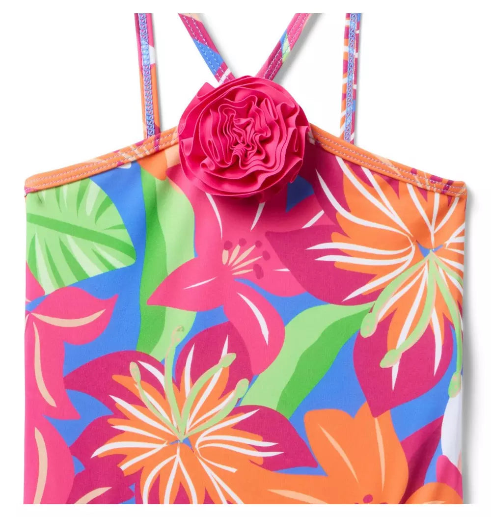 JANIE & JACK NIÑA VESTIDO DE BAÑO FLOWER MULTICOLOR