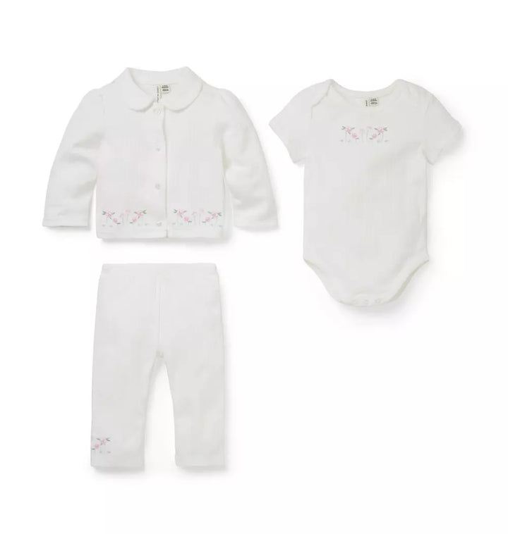 JANIE & JACK BEBE NIÑO CONJ DE PANTALON WHITE 3PCS