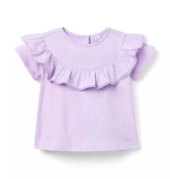 JANIE & JACK NIÑA BLUSA RUFFLE YOKE M/C PURPLE