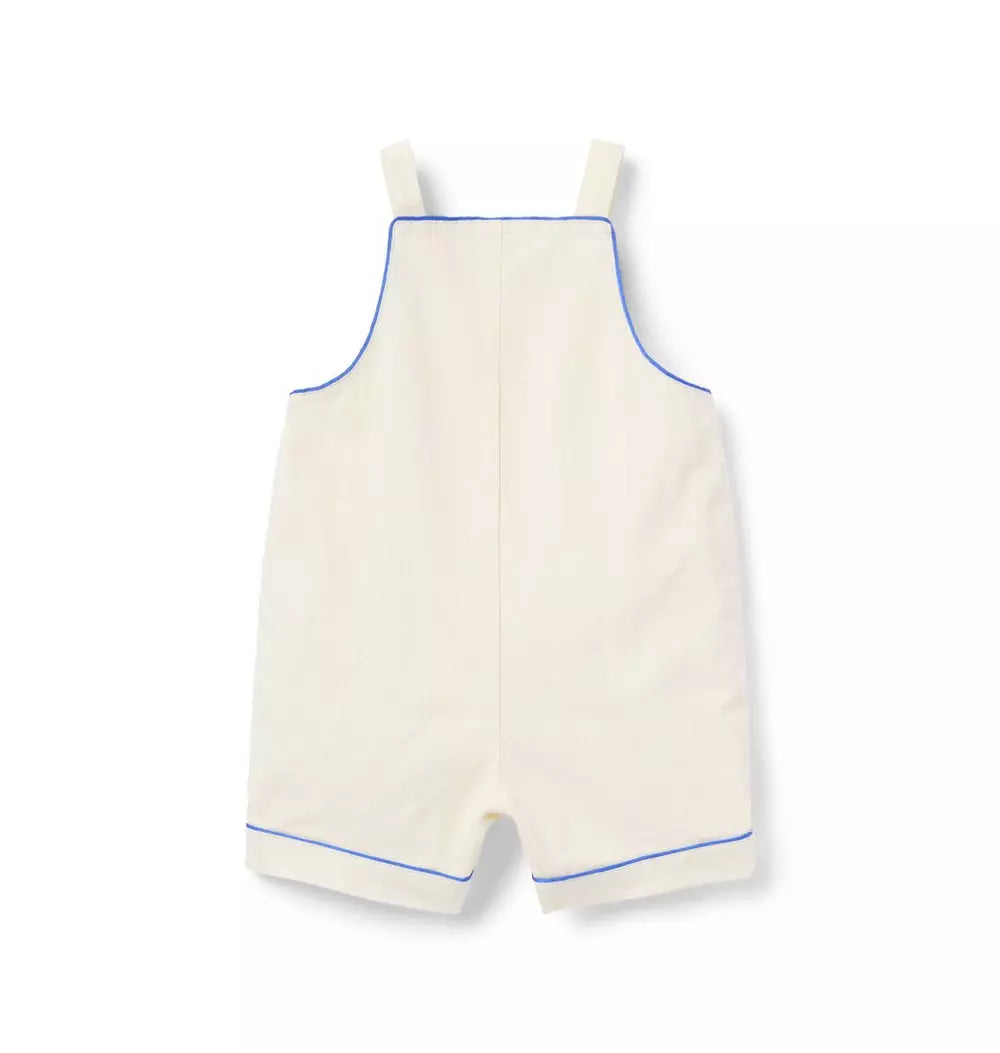 JANIE & JACK BEBE NIÑO OVEROL CREAM CONTRAST PIPING