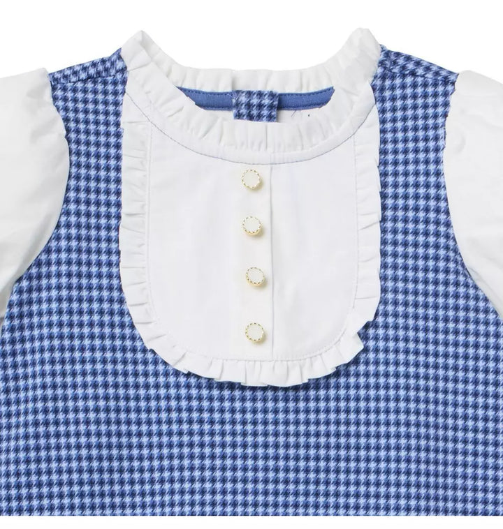 JANIE & JACK NIÑA VESTIDO CHECK PONTE BLUE