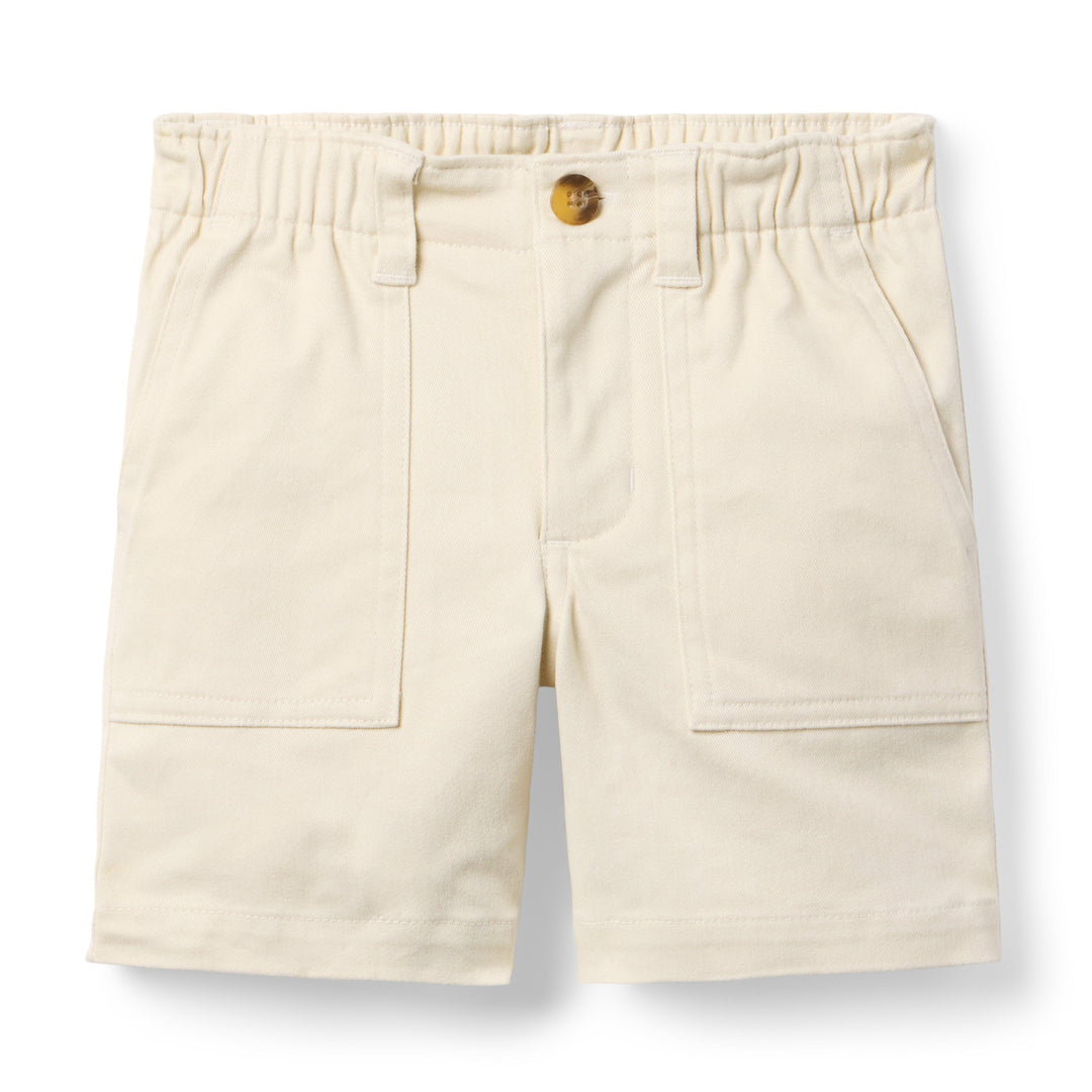 Janie &amp; Jack Short Ecru Utility Pocket para Niño