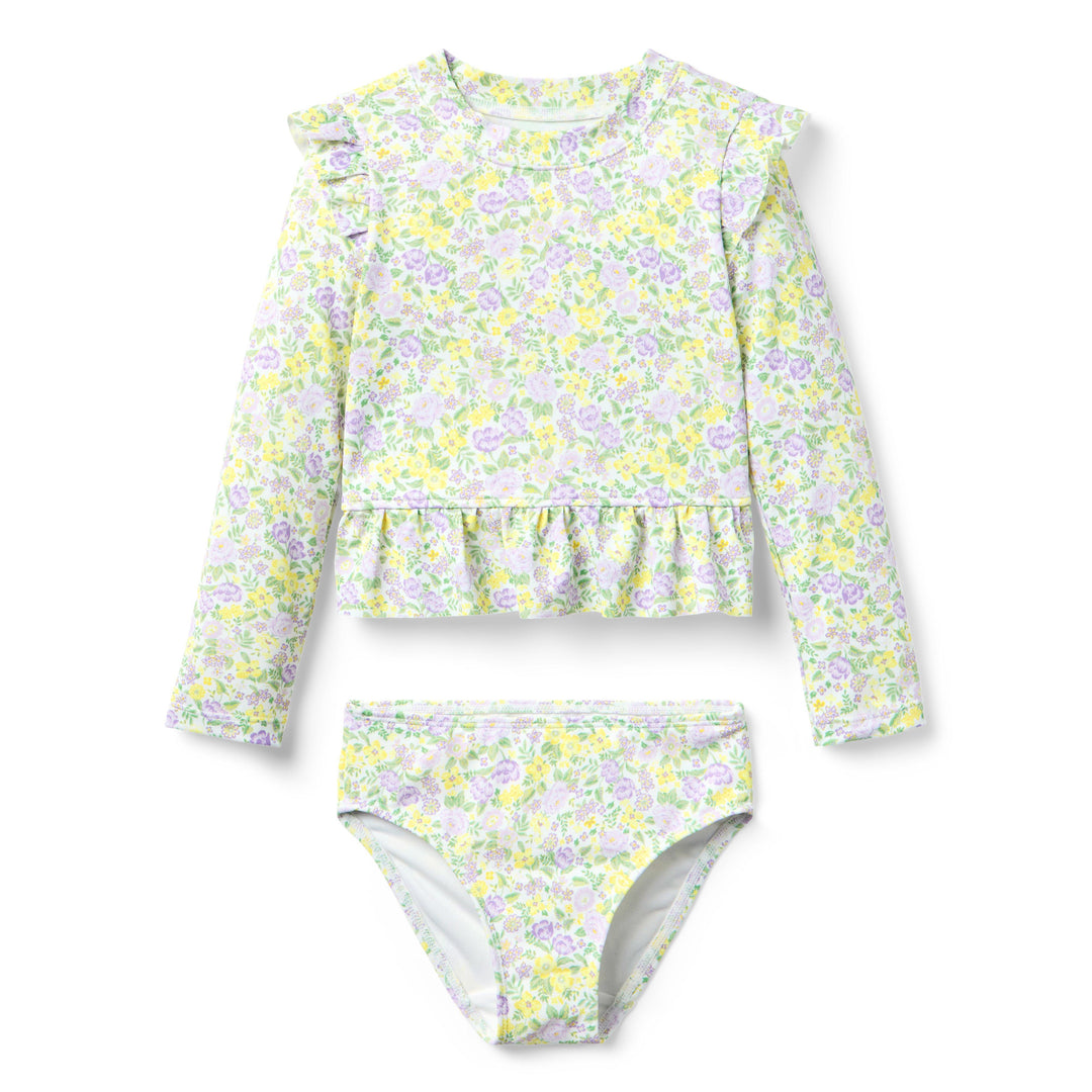 Janie &amp; Jack Vestido de Baño Floral Rffl Multi para Niña