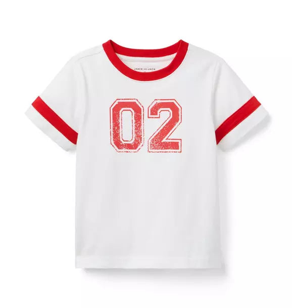 JANIE & JACK NIÑO TSHIRT VARSITY GRAPHIC M/C RED