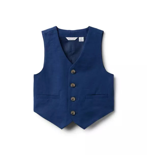 JANIE & JACK NIÑO BLAZER LINEN COTTON VEST