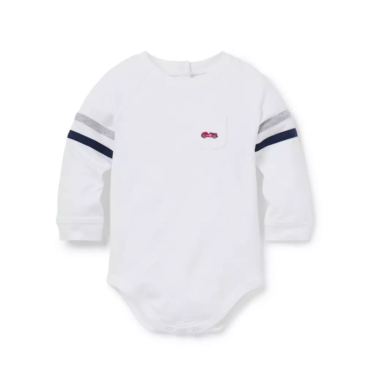 JANIE & JACK BEBE NIÑO BODY RACE CAR ICON TERRY SHAWL M/L WHITE