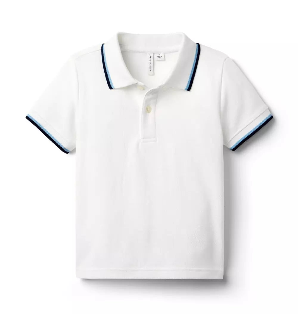 JANIE & JACK NIÑO POLO THE STRIPE TRIM