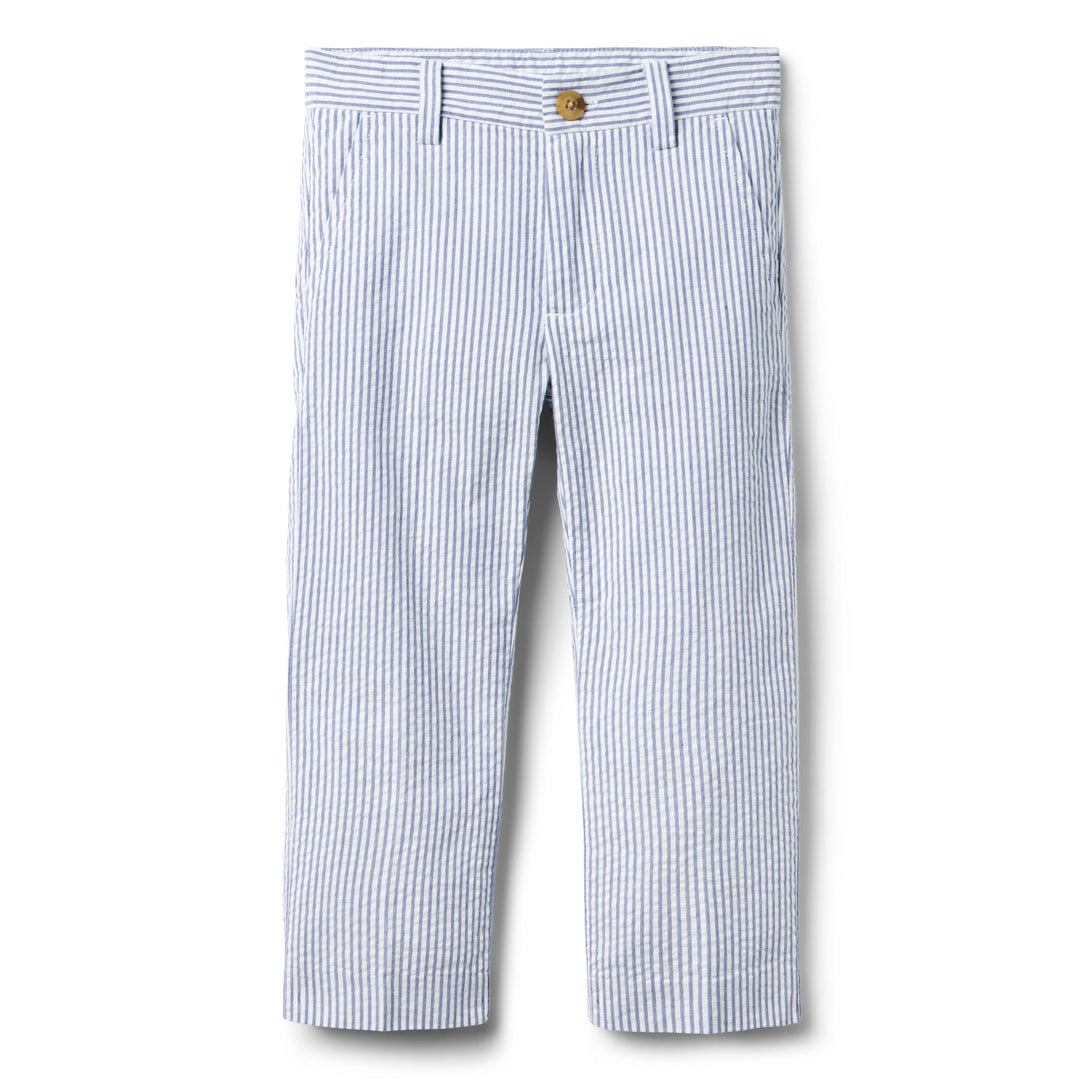 Janie &amp; Jack Pantalon Seersucker Trouser Blue para Bebé Niño