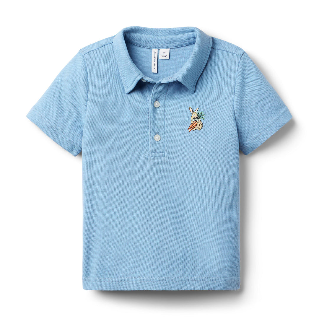 Janie &amp; Jack Polo Bunny M/c Blue para Niño