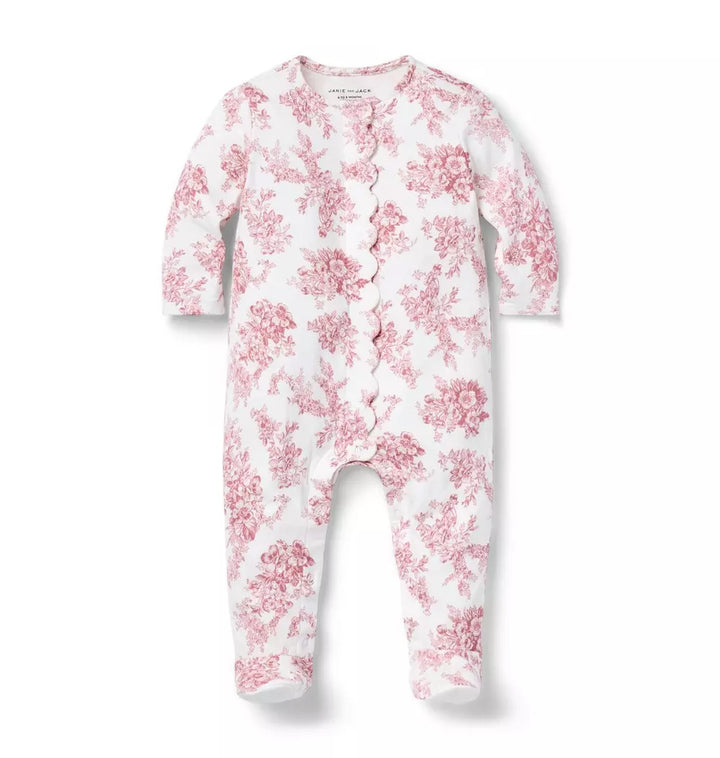JANIE & JACK BEBE NIÑA PIJAMA FLORAL PRINT M/L PINK