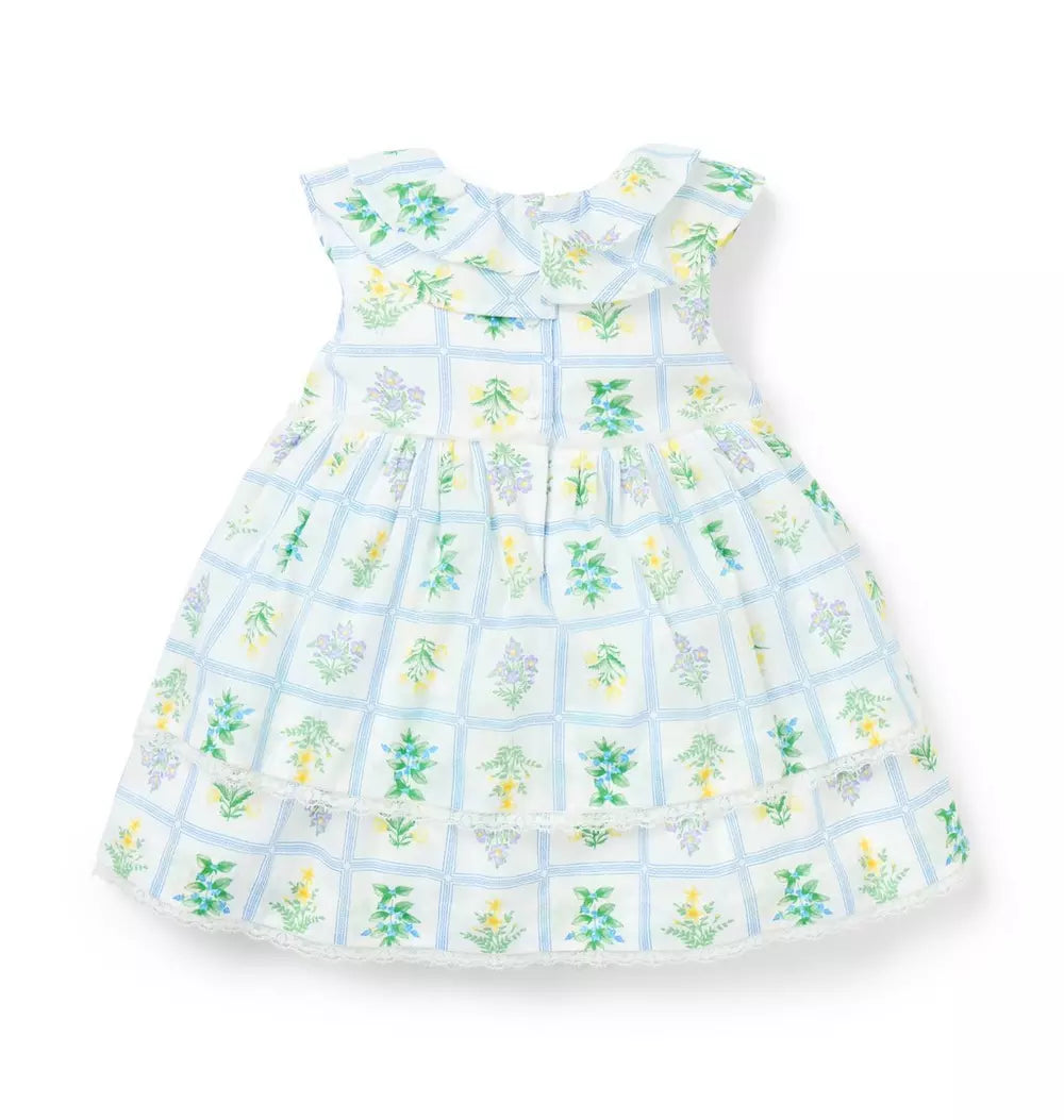 JANIE & JACK BEBE NIÑA VESTIDO FLORAL WHITE