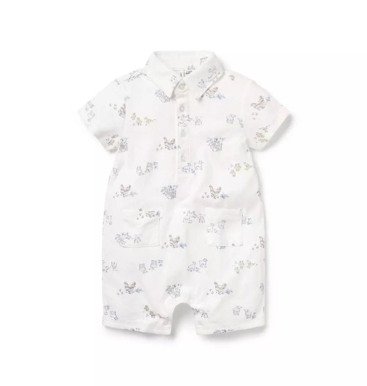 JANIE & JACK BEBE NIÑO ROMPER WHITE