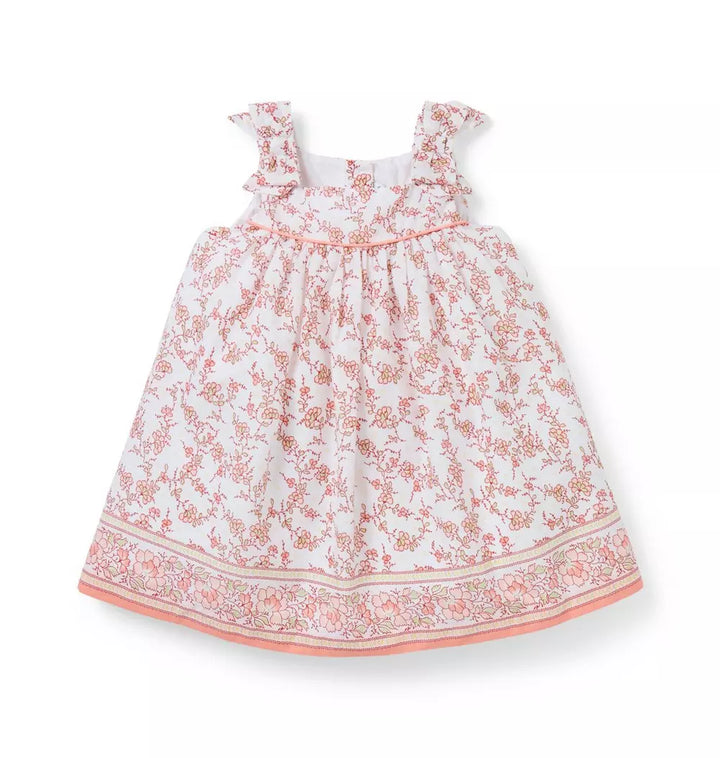 JANIE &amp; JACK BEBE NIÑA VESTIDO PINK FLORAL BORDER