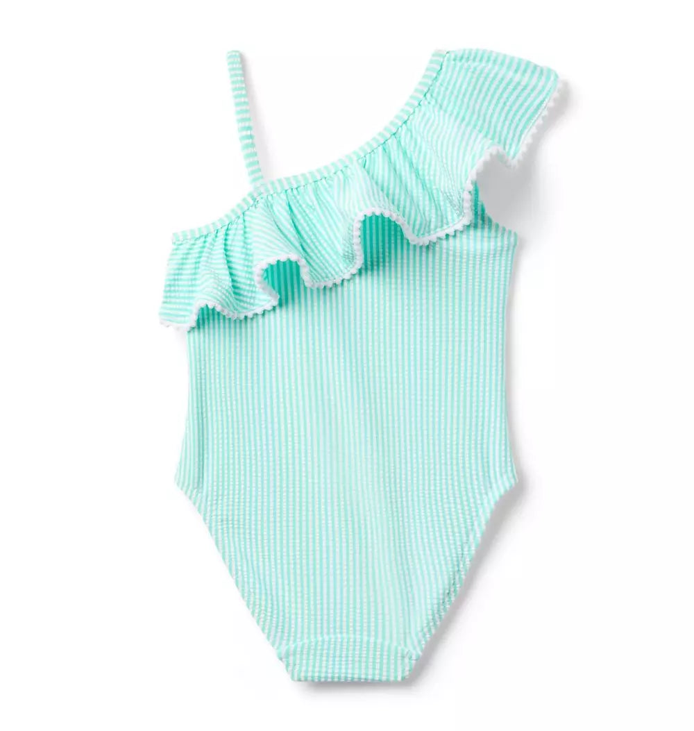 JANIE & JACK NIÑA VESTIDO DE BAÑO STRIPED TURQUOISE