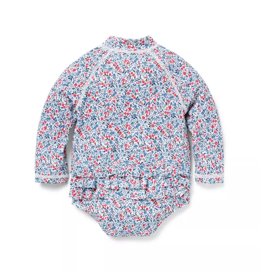 JANIE & JACK BEBE NIÑO VESTIDO DE BAÑO CHERRY FLORAL