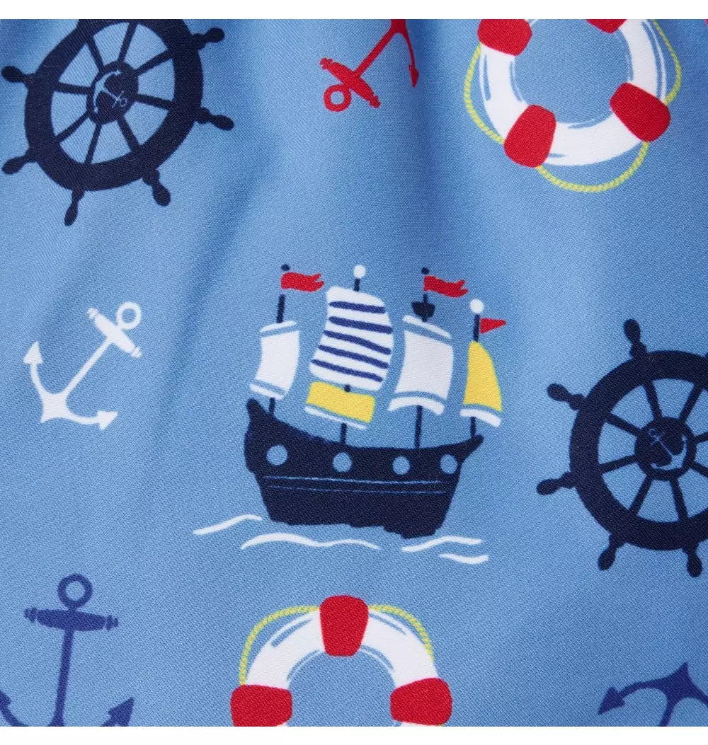 JANIE & JACK NIÑO SHORT VEST. BAÑO BLUE