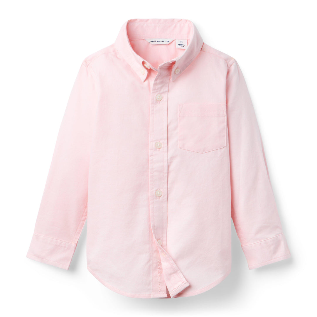 Janie &amp; Jack Camisa Oxford M/l Pink para Niño