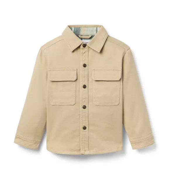 JANIE & JACK NIÑO ABRIGO TWILL SHACKET BROWN