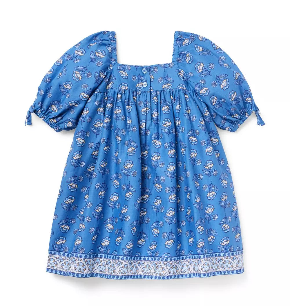 JANIE & JACK NIÑA VESTIDO FLORAL BORDER BLUE
