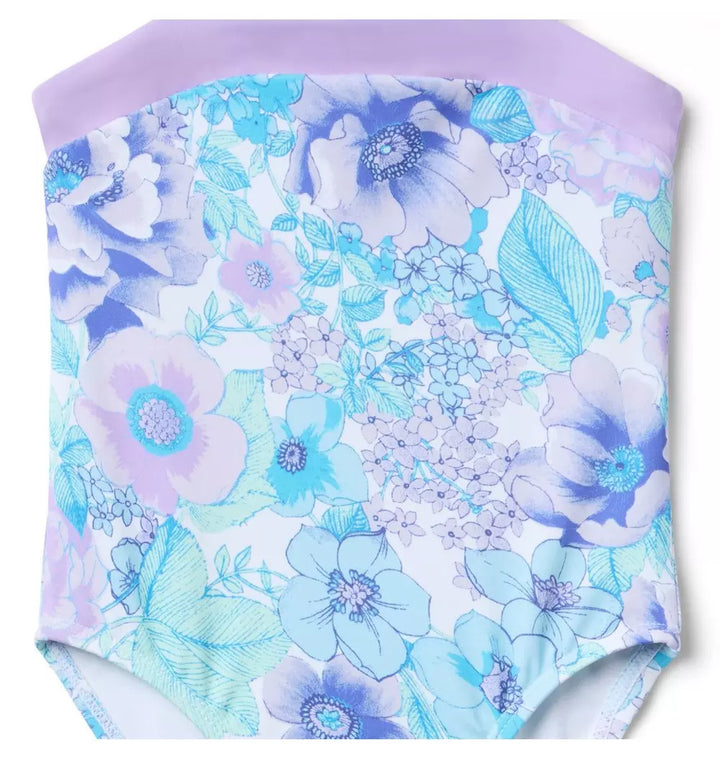 JANIE & JACK NIÑA VESTIDO DE BAÑO LOTUS FLORAL PURPLE