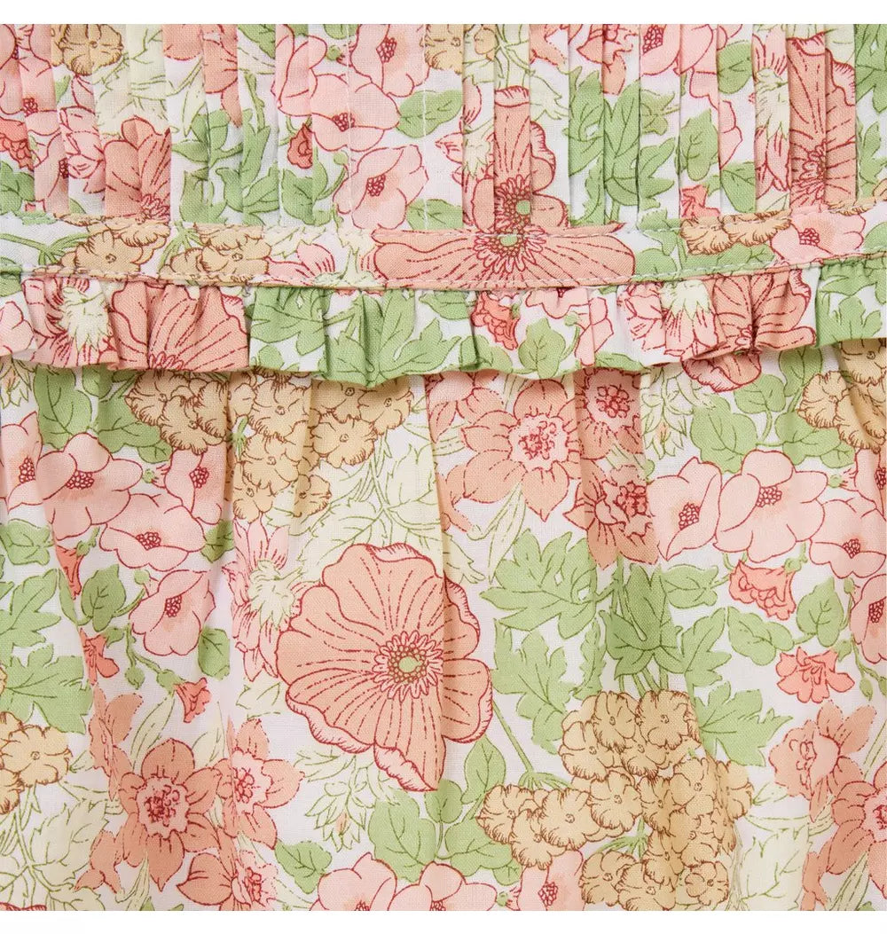 JANIE & JACK BEBE NIÑA OVEROL MULTI FLORAL BUBBLE