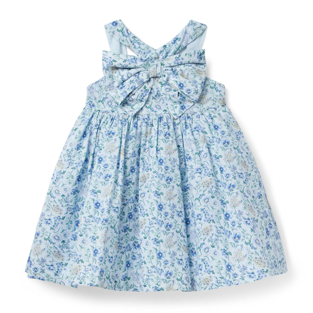 Janie &amp; Jack Vestido Floral Bow Blue para Bebé Niña
