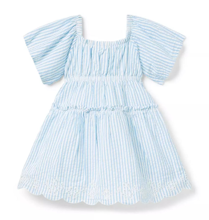 JANIE & JACK NIÑA VESTIDO STRIPED SEERSUCKER